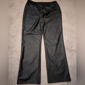 Topshop Black Faux Leather Trousers